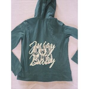 Vintage Juicy Couture Zip Up Hoodie Jacket Sweatshirt Womens Size XL Green Juicy